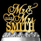 Wedding Cake Toppers, Personalized Mr & Mrs Heart, Wedding Date & Last Name To Be Bride & Groom | Mirrored Cake Toppers, Wedding