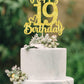 19 Birthday Cake Toppers-Gold Glitter, 19th Cake Topper for boy,19 Cake Topper For girl, 19th birthday decorations,19th Birthday