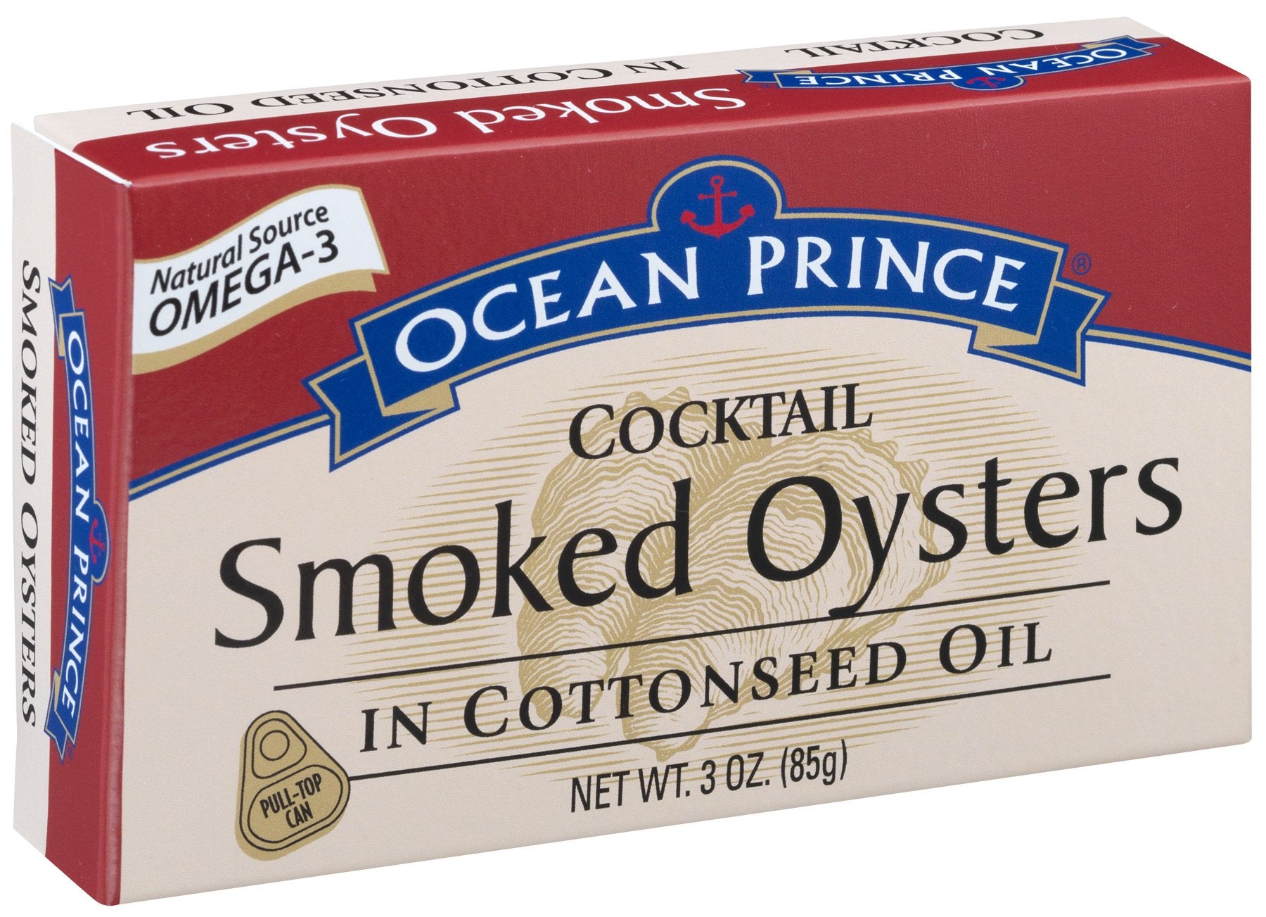 Crown Prince Smoked Oysters in Cottonseed Oil, 3 Ounce Cans, Pack of 12
