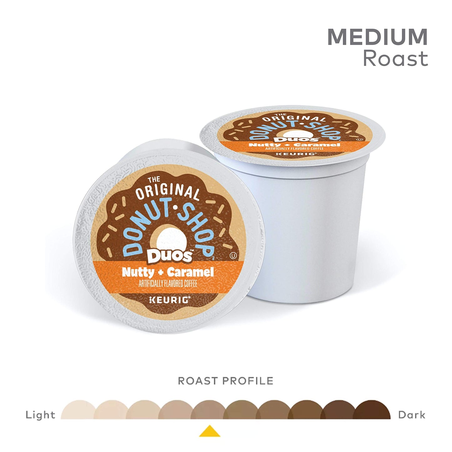 The Original Donut Shop Duos Nutty + Caramel Keurig Single-Serve K-Cup Pods, Light Roast Coffee, 72 Count