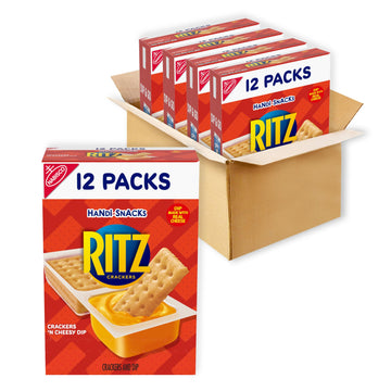 Handi-Snacks Ritz Crackers 'N Cheesy Dip Snack Packs, 4 Boxes Of 12 Snack Packs (48 Total Packs)
