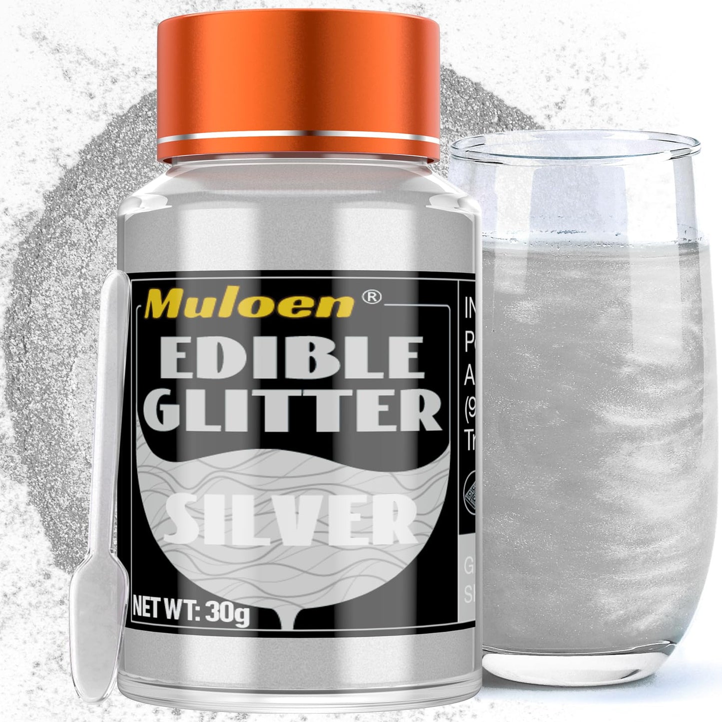 Silver Edible Glitter - 30 Grams 100% Edible Glitter for Drinks, Cake Decorating Supplies, Cookie Decorating Supplies, Strawberr