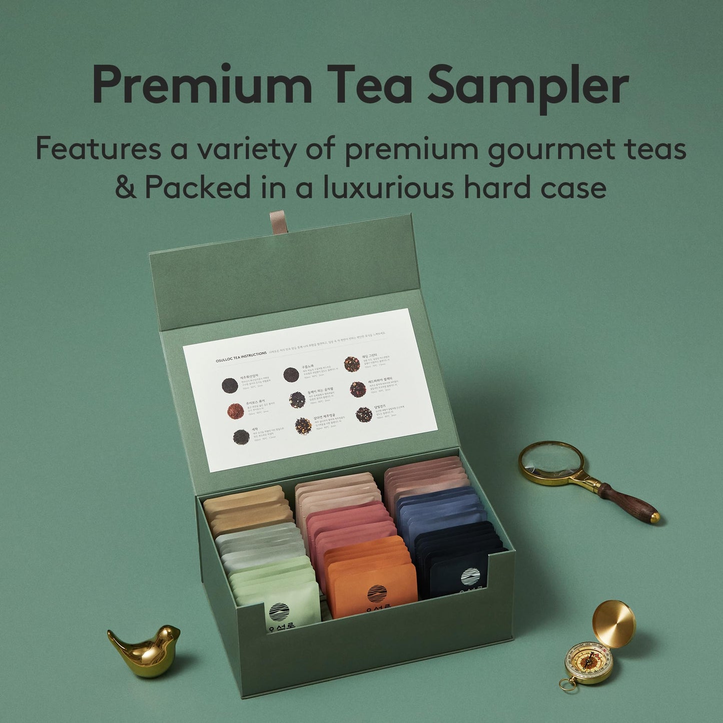 Osulloc Special Tea Edition (54 Count, 9 Flavors X 6 Ea), Premium Tea Variety Sampler - Self Care Gift Box, Premium Gourmet Pure