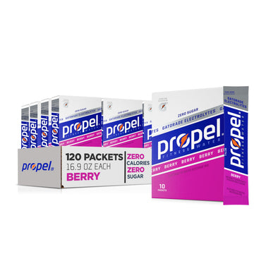 Propel Electrolyte Enhanced Water Drink Mix Powder Packets, Berry, Zero Calorie & Zero Sugar Hydration with Electrolytes and Vit