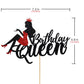 Migeaks Birthday Queen Cake Topper Crown Glitter Decoration - High Heels, Black, Eva Material, Model 01