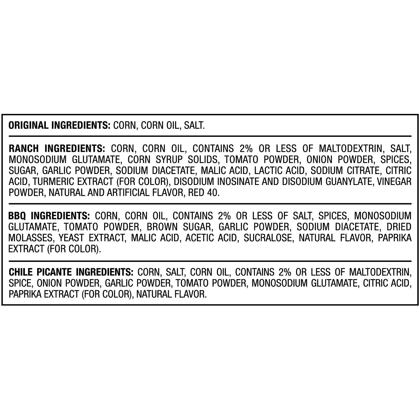 Corn Nuts Crunchy Corn Kernels Variety Pack (Original, Ranch, Bbq, Chile Picante Con Limon), 1 Oz Bag (Pack Of 12)