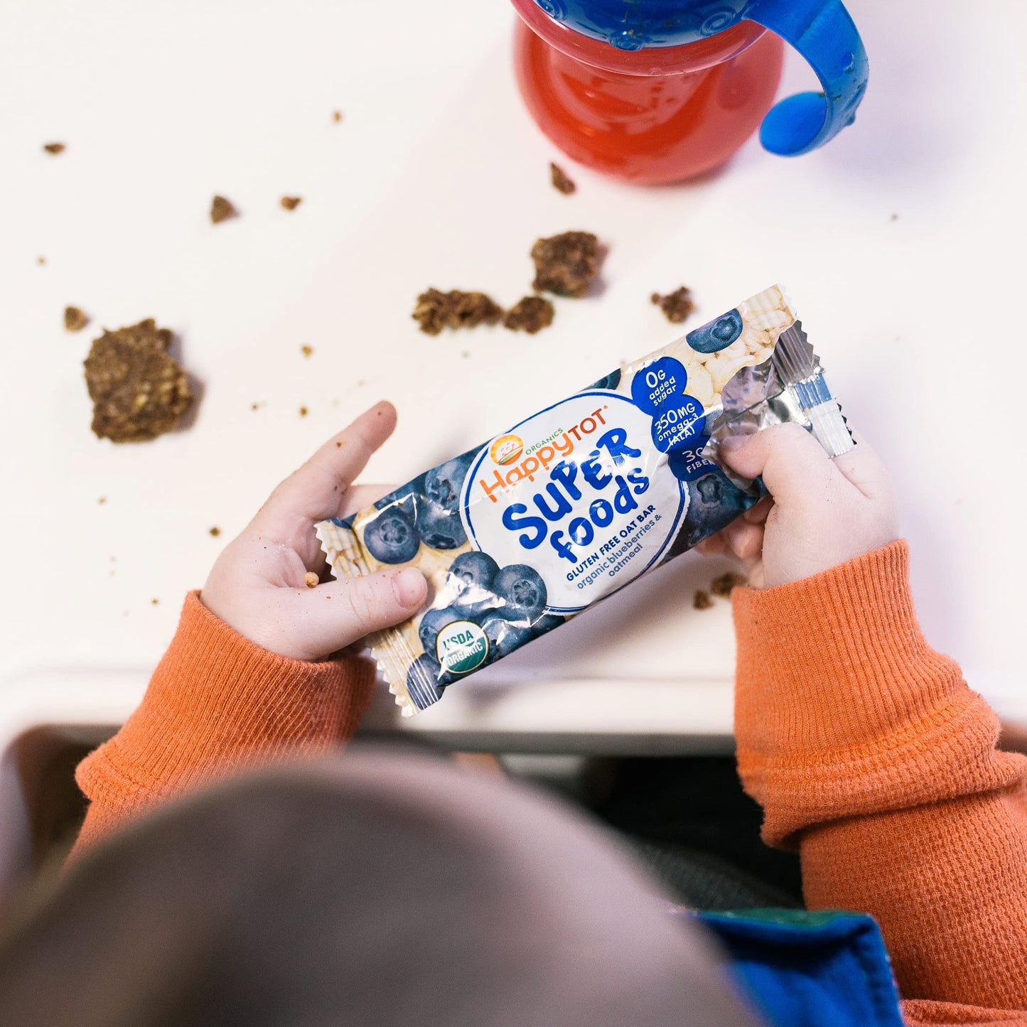 Happy Tot Organics Super Foods Oat Bars, Blueberries & Oatmeal, 5 Count (Pack Of 6)