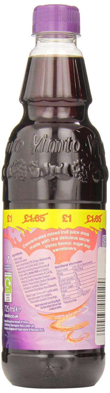 Vimto Blackcurrant Drink England, 23.6 Ounce Plastic Bottle