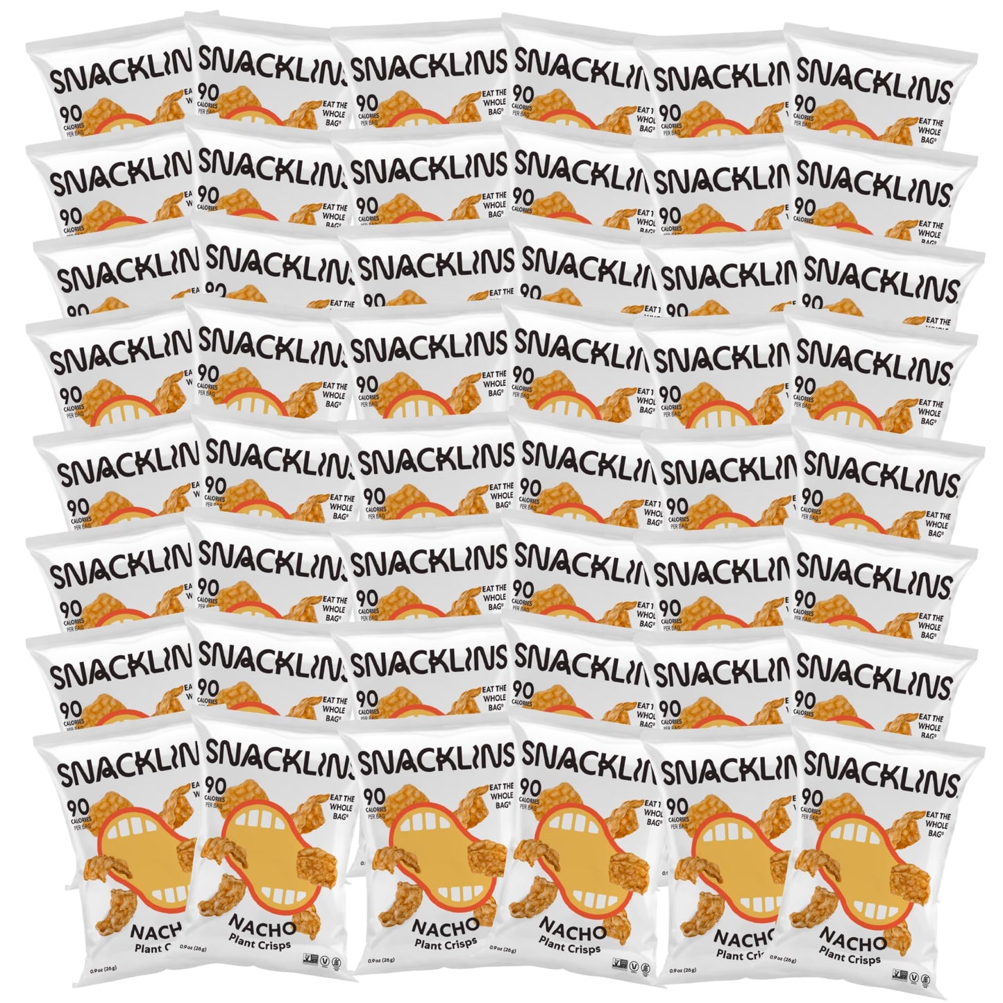 SNACKLINS Plant Based Crisps NACHO - Gluten Free, Grain Free, 100% Kosher, Vegan Healthy Snacks, Crunchy Puffed Snack, Only 100
