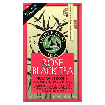 Triple Leaf Tea Rose Black Tea, 20 Tea Bags, 1.06 oz (30 g)