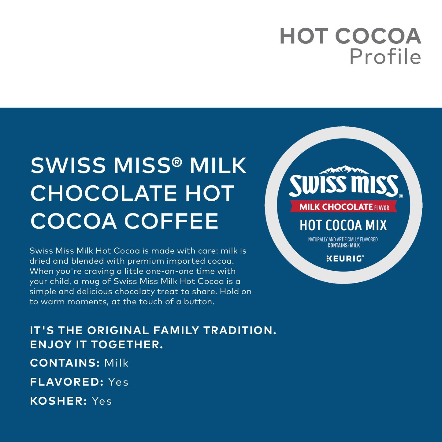 Swiss Miss Milk Chocolate Hot Cocoa, Keurig Single-Serve Hot Chocolate K-Cup Pods, 72 Count