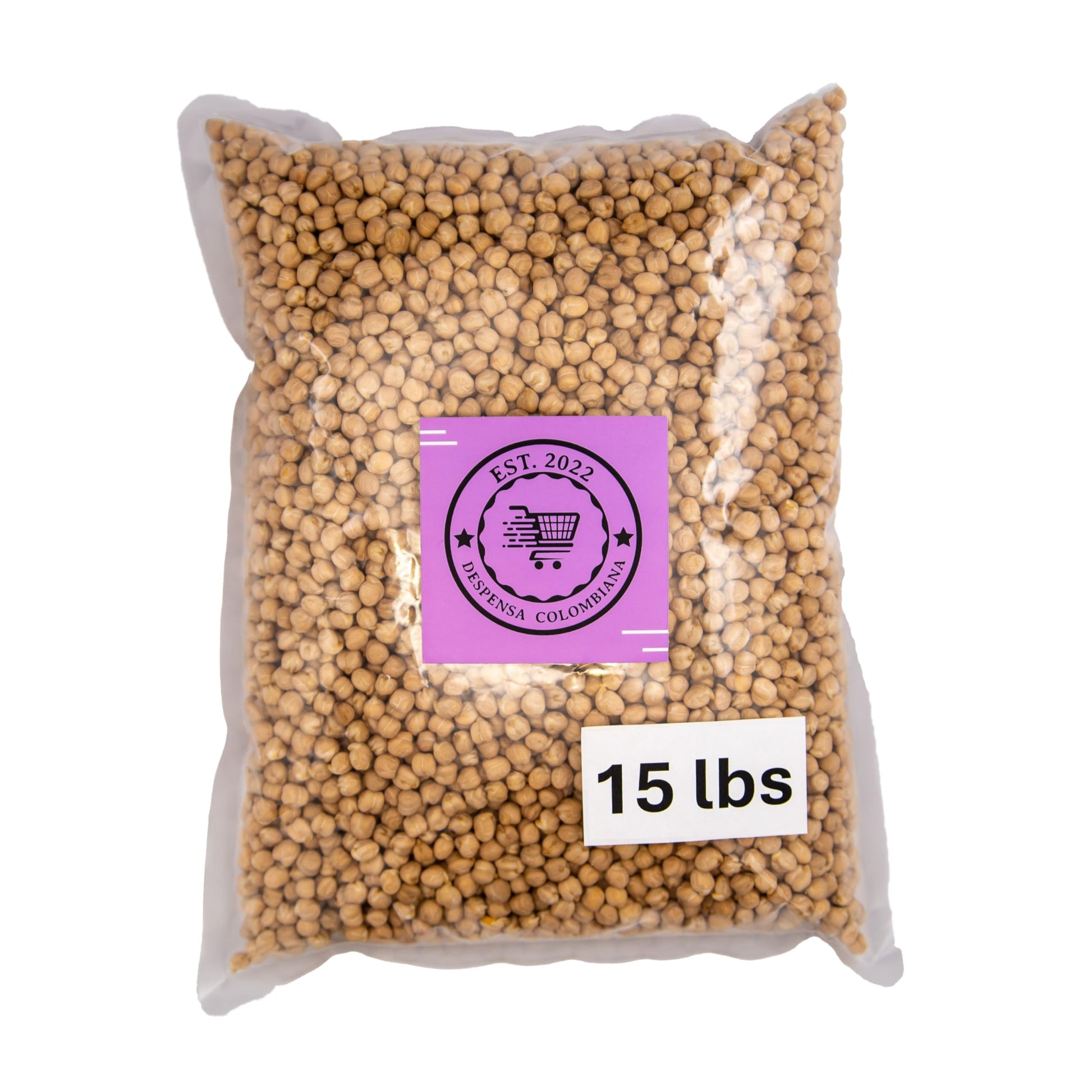 15 lbs Chick Peas Bulk - Garbanzo Beans Dry - Bulk Chickpeas Grown in USA - Triple Cleaned Chick Peas Bulk - Despensa Colombiana