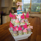 Gyufise 24Pcs Princess Cupcake Toppers Glitter Castle Bowknot Happy Birthday Cake Topper Decorations For Princess Happy Birthday