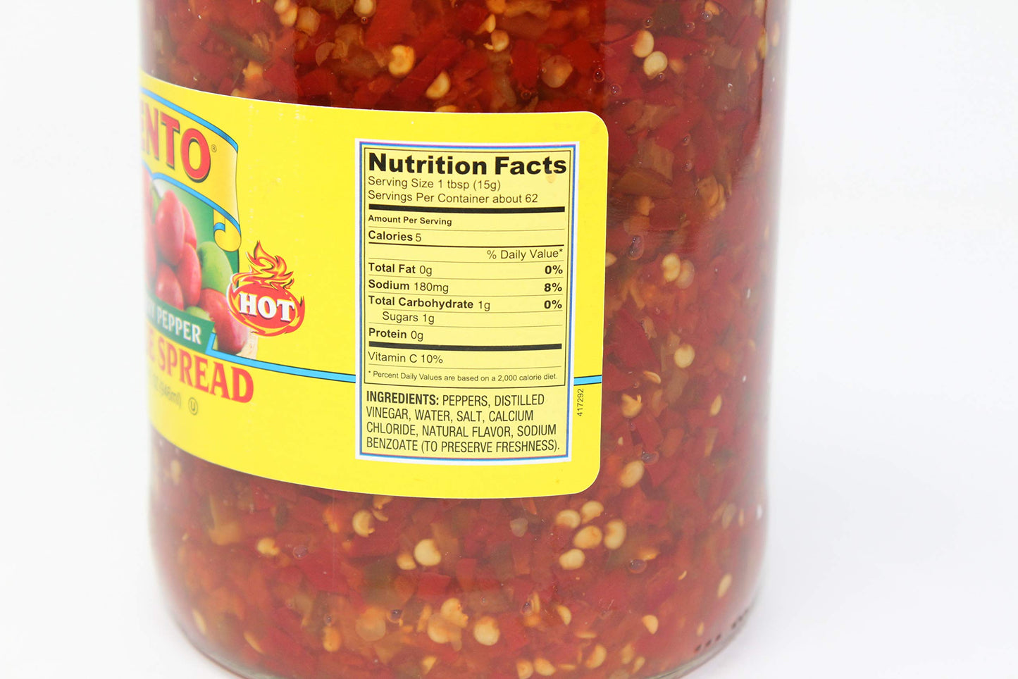 Cento Diced Hot Cherry Pepper Hoagie Spread, 32 Fl Oz, Pack of 1