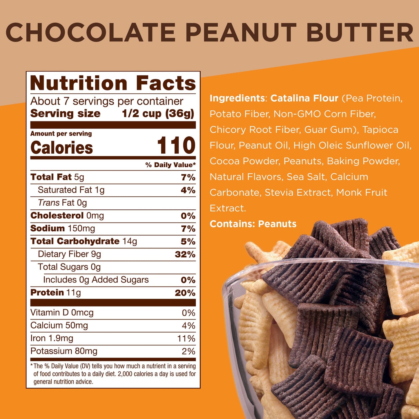Catalina Crunch Chocolate Peanut Butter Keto Cereal 4 Pack (9Oz Bags) | Low Carb, Sugar Free, Gluten Free | Keto Snacks, Vegan,