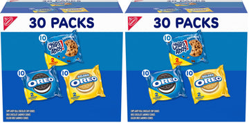 Nabisco Sweet Treats Cookie Variety Pack OREO, OREO Golden & CHIPS AHOY!, 30 Snack Packs (2 Cookies Per Pack) (Pack of 2)