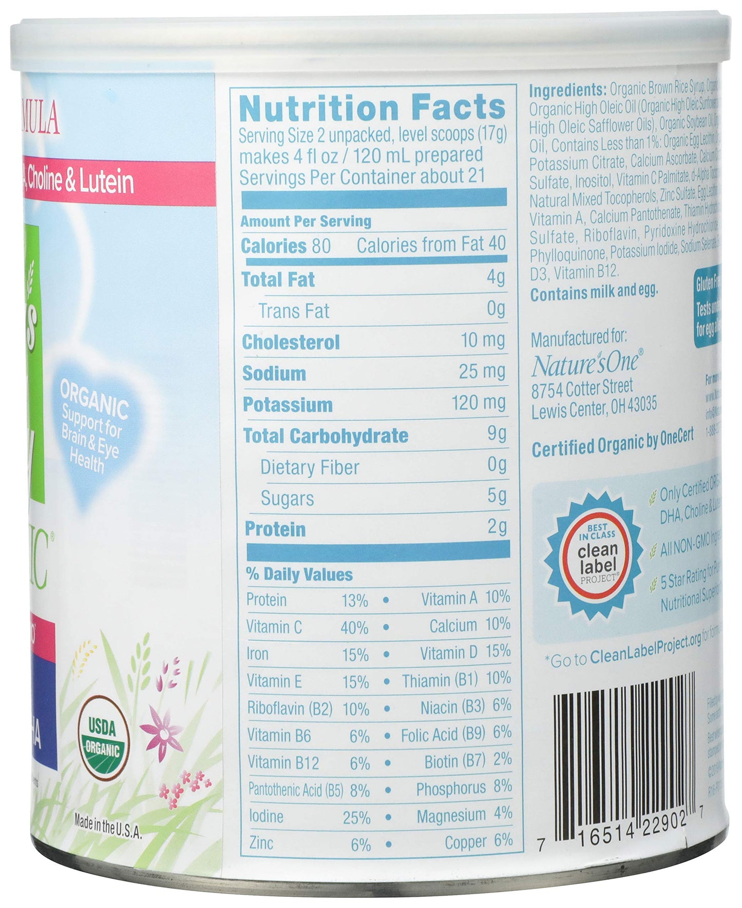 Baby'S Only Organic Dairy With Dha & Ara Formula, 12.7 Ounce