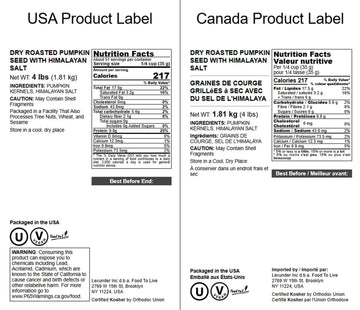 Food to Live Dry Roasted Pumpkin Seed with Himalayan Salt, 4 Pounds- Oven Roasted Pepitas, Lightly Salted, No Oil, Perfect for B