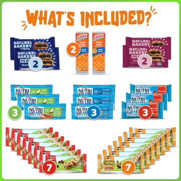 Granola Bars Bulk Variety Pack - Healthy Granola Bars Variety Snack Box for Office Snacks & Healthy Breakfast Bars - Snacks Variety Pack for mature-themeds and Kids (60 Count)