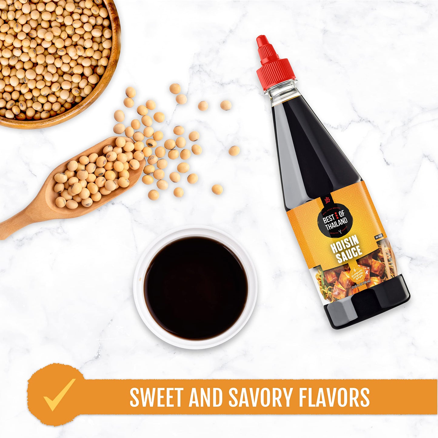 Best Of Thailand Hoisin Sauce | Real Authentic Asian Brewed Sauces For Cooking & Meal Dressings | No Msg, Certified Kosher & Fat