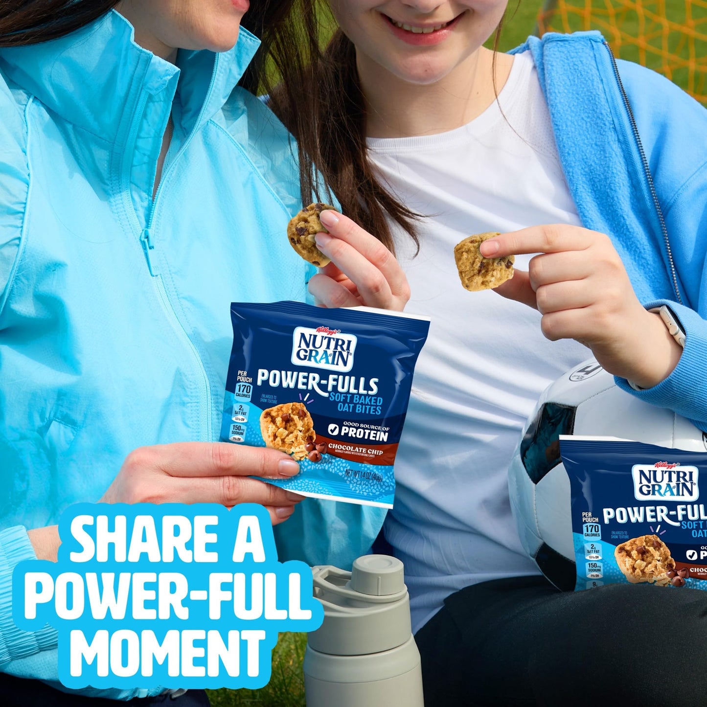 Nutri-Grain Power-Fulls Soft Baked Oat Bites, Protein Snacks, Whole Grain, Chocolate Chip (5 Boxes, 20 Pouches)