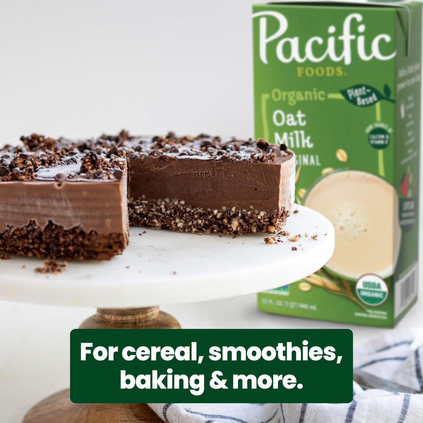 Pacific Foods Original Organic Oat Milk, Plant Based Milk, 32 oz Carton (12 Pack)