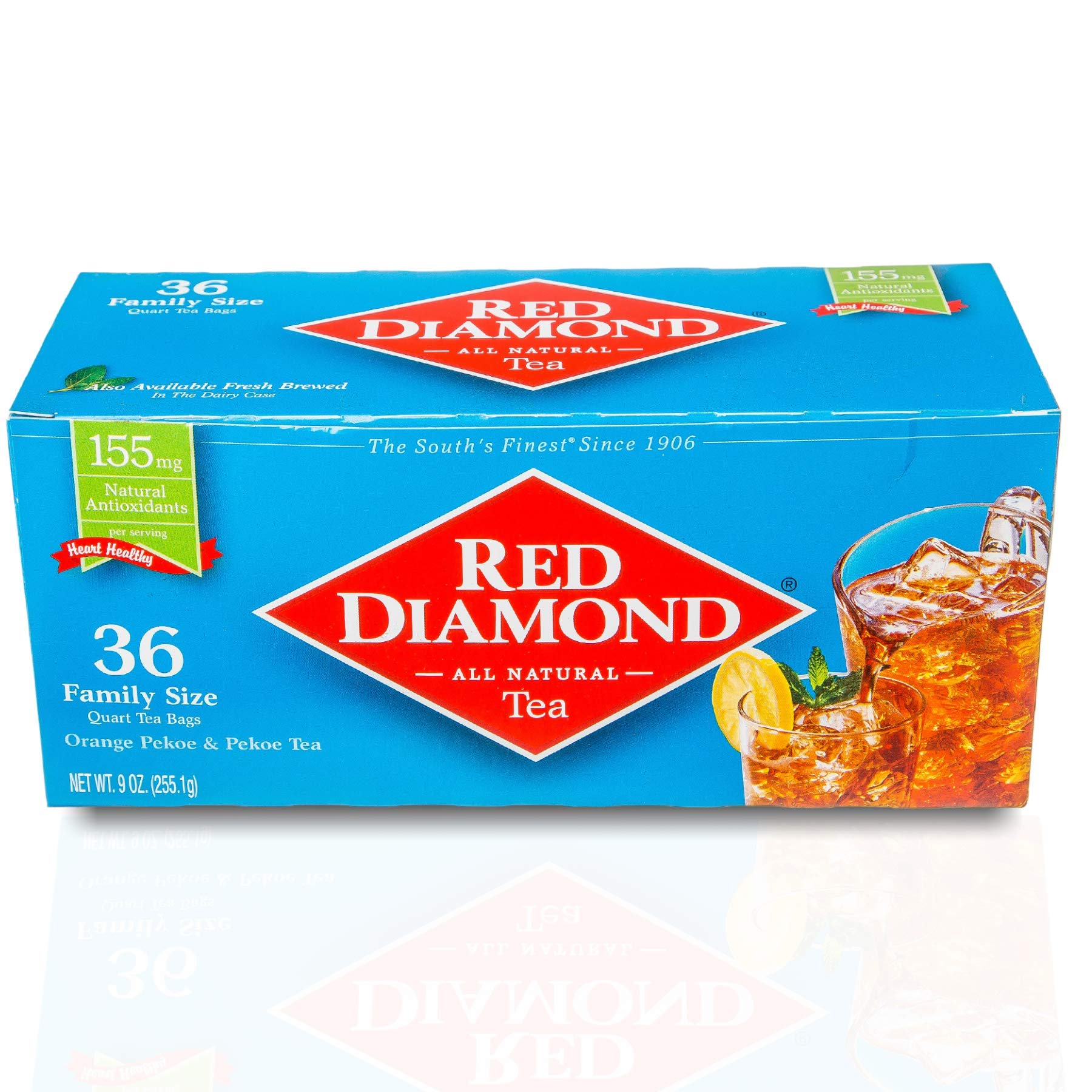 Red Diamond Iced Tea Bags  Family Size Tea Bags  Delicious And Freshly Brewed Taste  Special Top-Grade Blend  36 Count Quart-Size Bags (12 Pack - 432 Count)