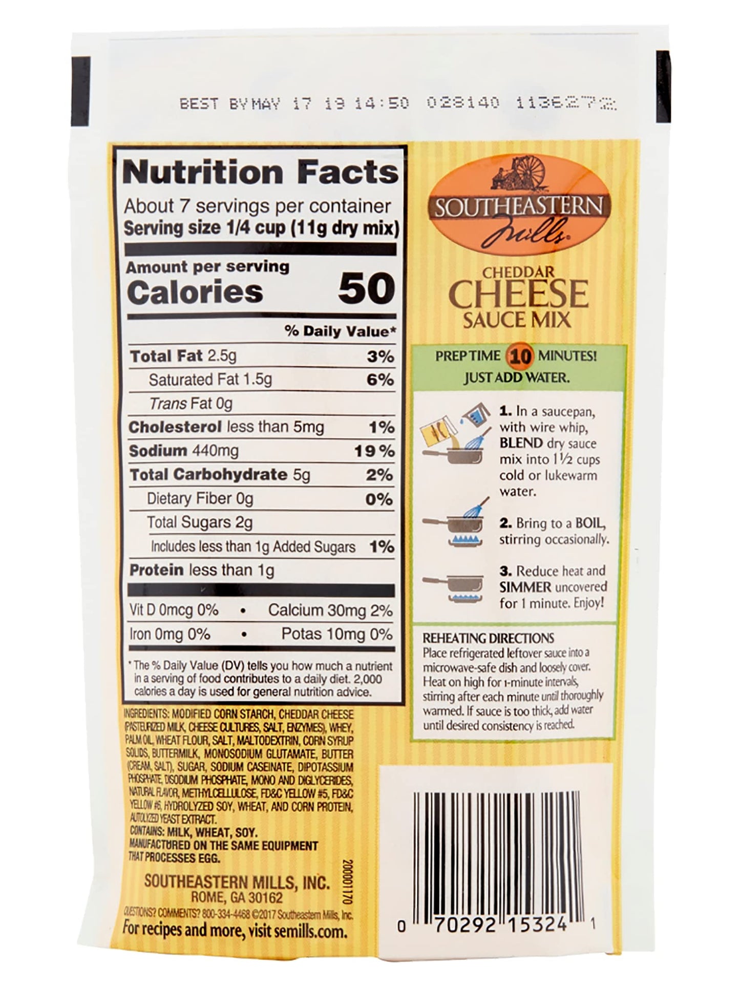 Southeastern Mills Cheddar Cheese Sauce Mix, 2.75 Ounce (Pack Of 24)