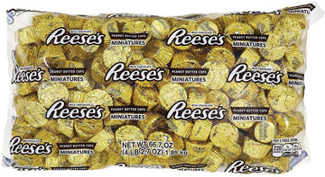 Reese'S Miniatures Gold Foils Milk Chocolate Peanut Butter Cups Candy, Bulk, 66.7 Oz Bulk Bag