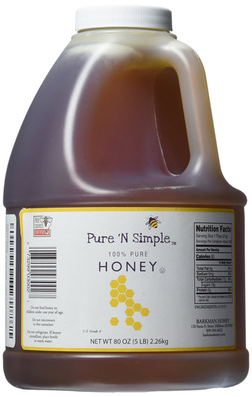 Pure N Simple 100% Pure Honey, 5 Lb (80 Oz) Bulk Size (1)