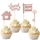 36 Pcs Sweet Home Cupcake Toppers Glitter Key Housewarming Cupcake Picks Decorations For New Home Theme Party Cake Decorations S