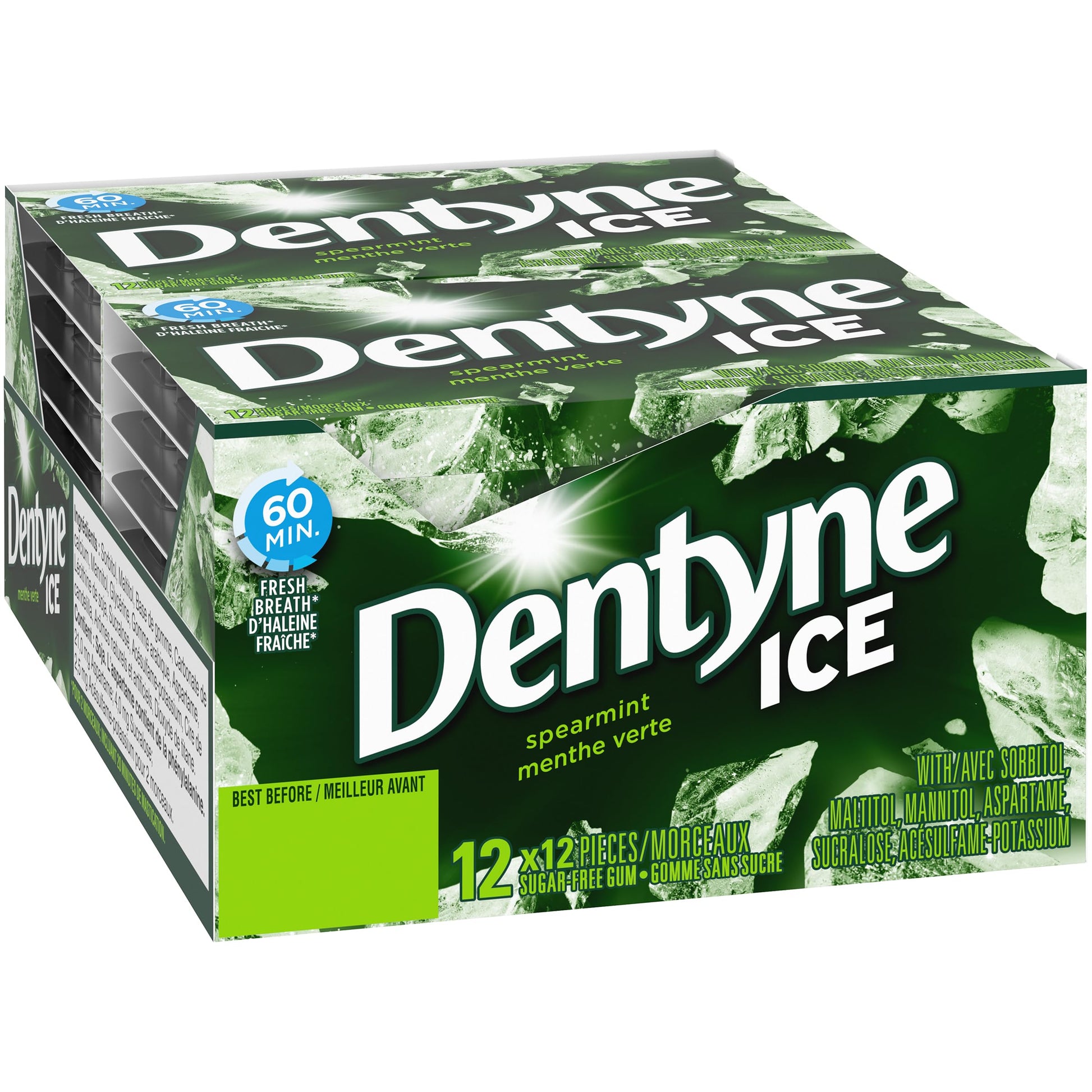 Dentyne Ice Bubble Gum, Spearmint, 12 Count {Imported From Canada}