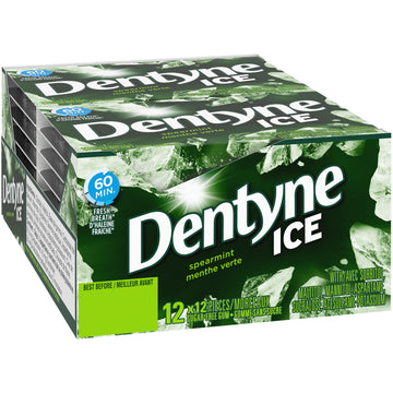 Dentyne Ice Bubble Gum, Spearmint, 12 Count {Imported From Canada}