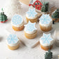 Gyufise 60Pcs Edible Snowflake Cupcake Toppers And Cake Decorations - Wafer Paper Sprinkles For Christmas Winter Holiday Theme P