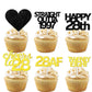 18pcs Black Gold Glitter Dessert Cupcake Pick for Straight Outta 1997 Cheer to 28 Years Old Theme Decor Supplies Happy 28th Birt