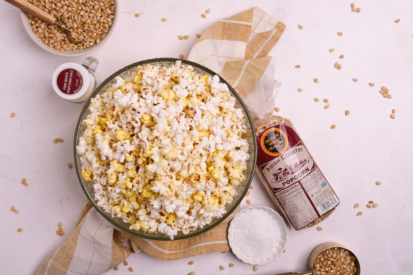Amish Country Popcorn | 1 Lbs Bag | Medium White Popcorn Kernels | Old Fashioned, Non-Gmo And Gluten Free (Medium White - 1 Lbs