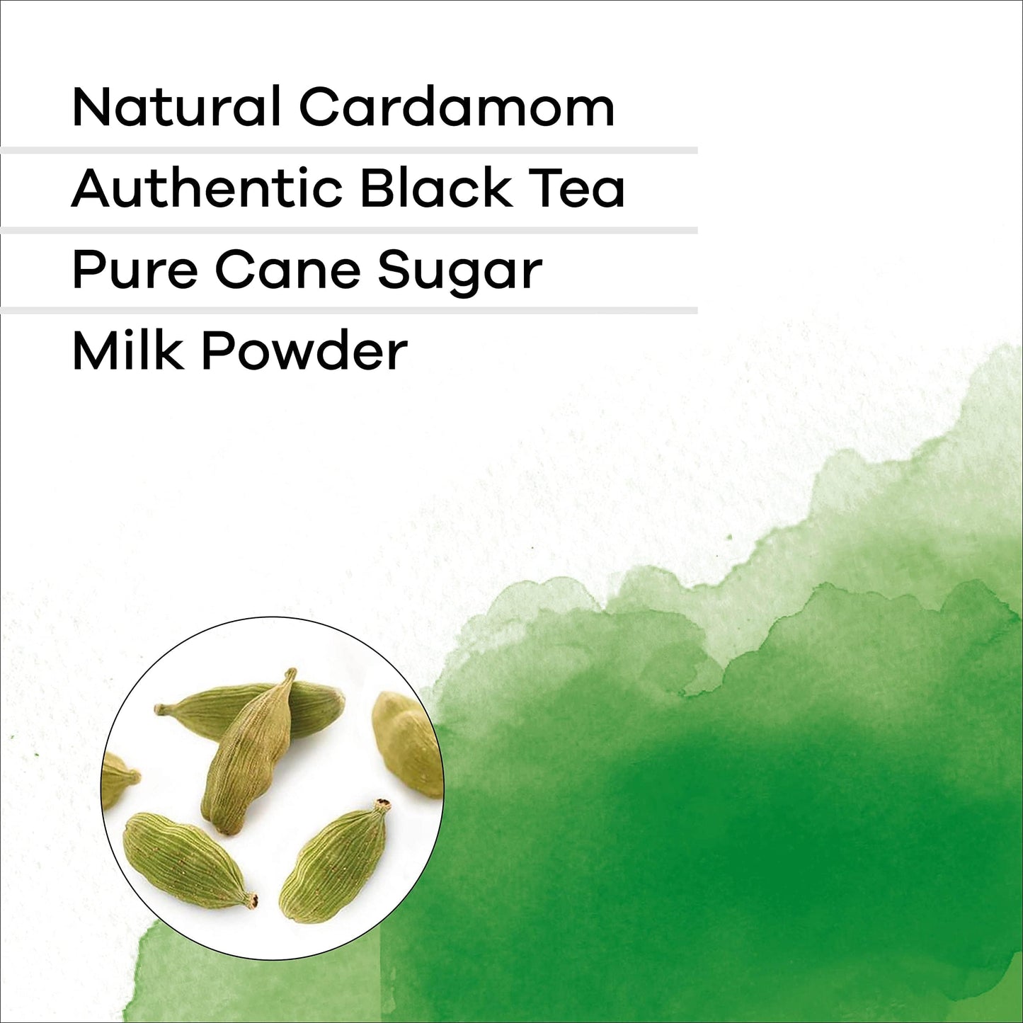 Quiktea Cardamom Instant Chai Tea Latte - 10 Count Single Box - Superfood Antioxidant, Digestion Tea