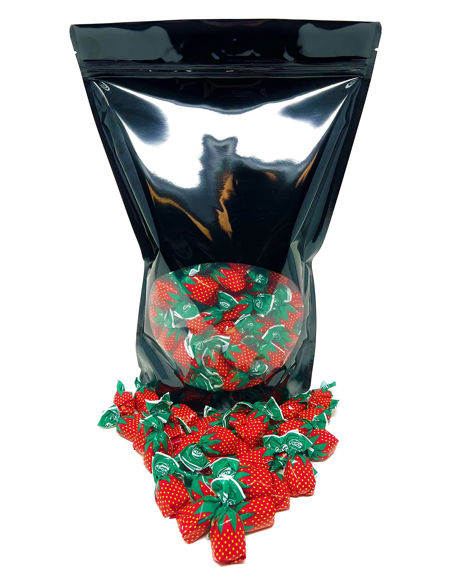 Assortit Strawberry Filled Hard Candy - Classic Bon Bons - 3 lbs - Individually Wrapped - Red