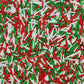 Red & White & Green Christmas Jimmy Sprinkles Edible Mix Size Jimmies Cake Decorations Soft Jimmies For Topping Ice Cream, Cooki