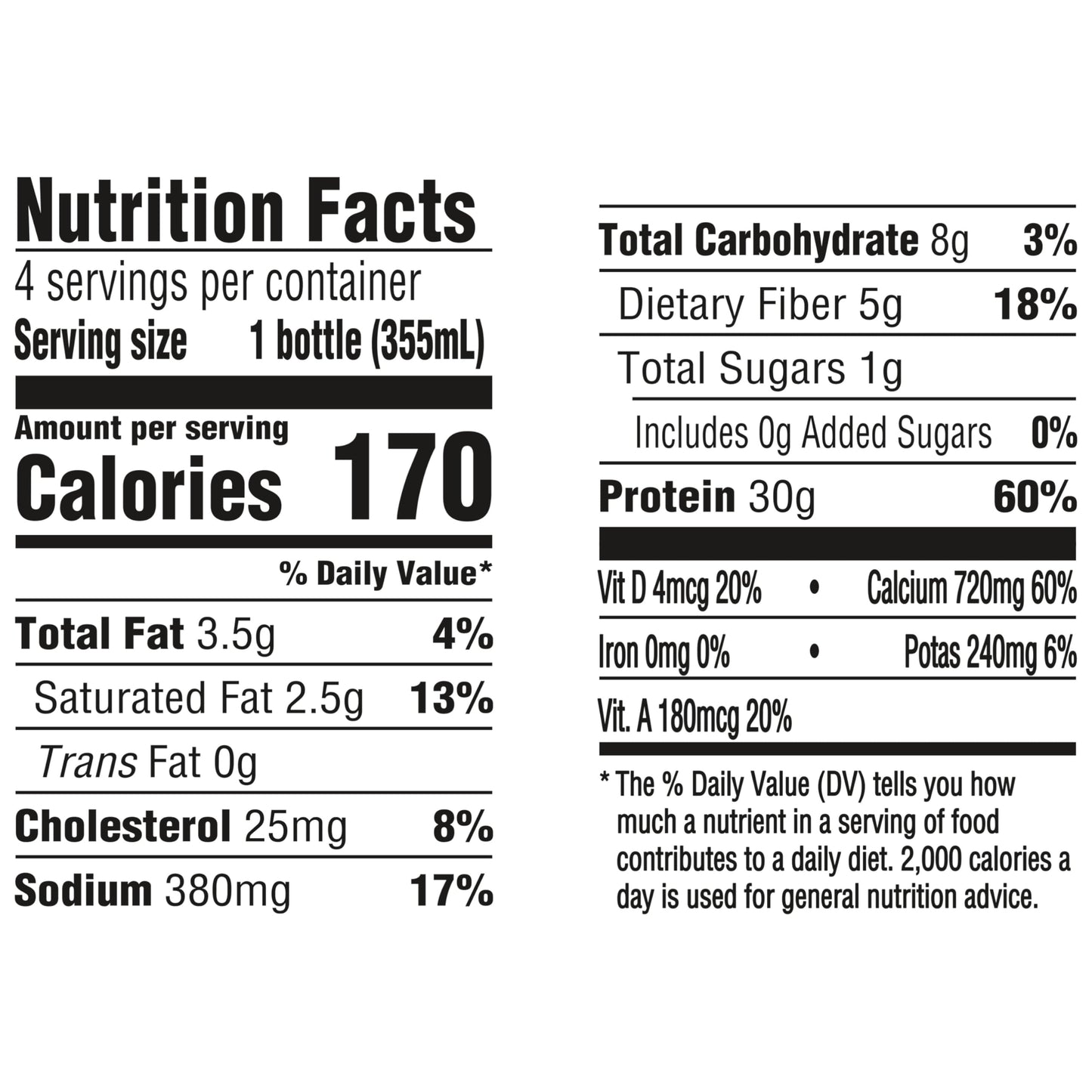 Oikos Protein Shake  Salted Caramel  30g High Protein Drinks  Shelf Stable  Ready to Drink  5g Prebiotic Fiber  12 fl oz Bottle  4 Count