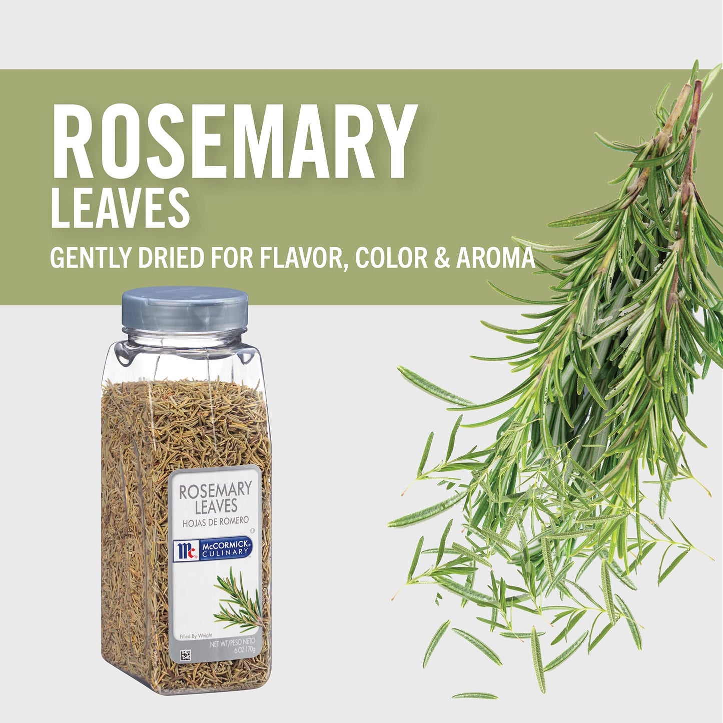 McCormick Culinary Dried Rosemary Leaves, 6 oz - Perfect for Seasoning and Cooking