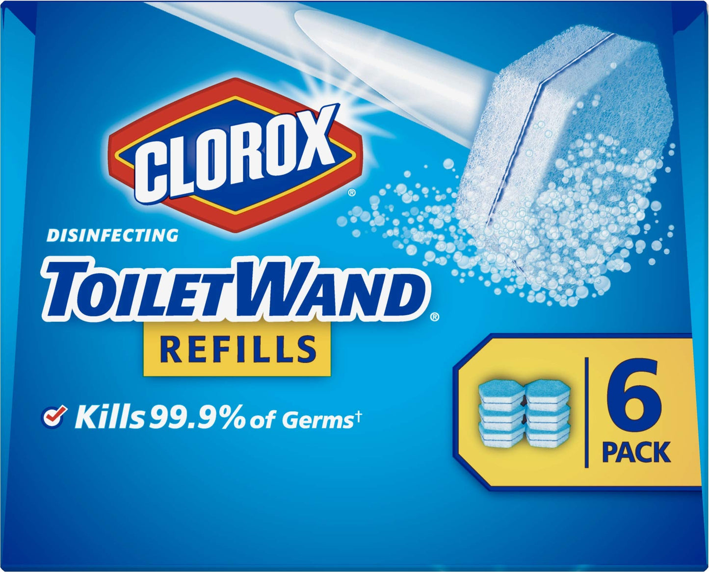 Clorox Toiletwand Disinfecting Refills, Disposable Wand Heads - 6 Count (Package May Vary)