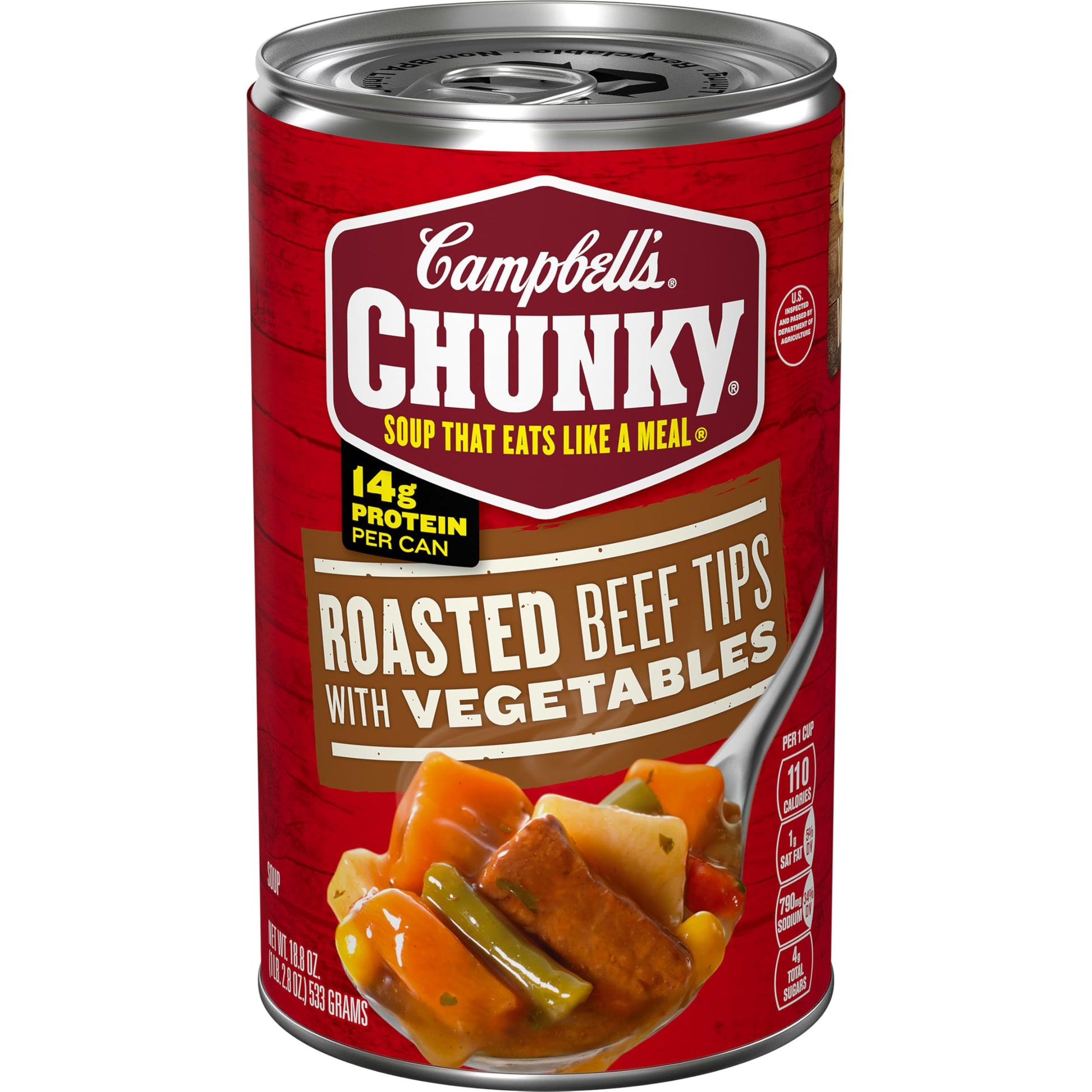 Campbells Chunky Soup, Roast Beef Tips With Vegetables Soup, 18.8 Oz Can