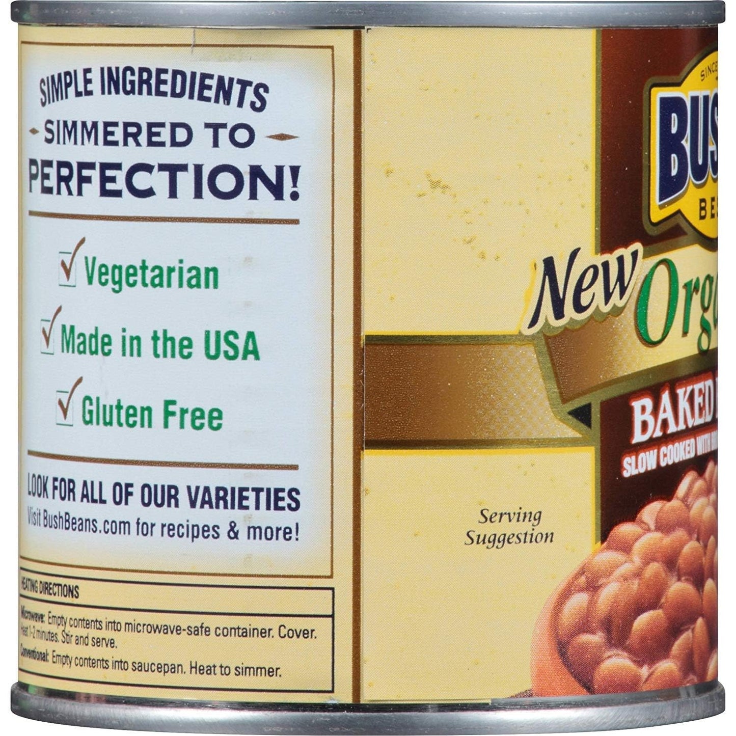 Bush'S Best Baked Beans, Organic, 16 Oz (Pack Of 18)