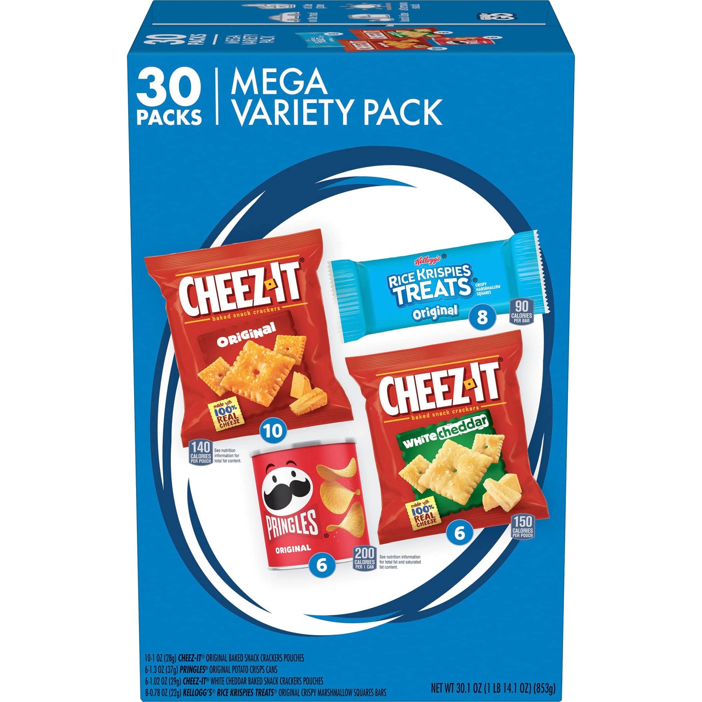 Kelloggs Snacks, Lunch Snacks, Kids Snacks, Mega Pack, Variety Pack, 30.1oz Box (30 Packs)