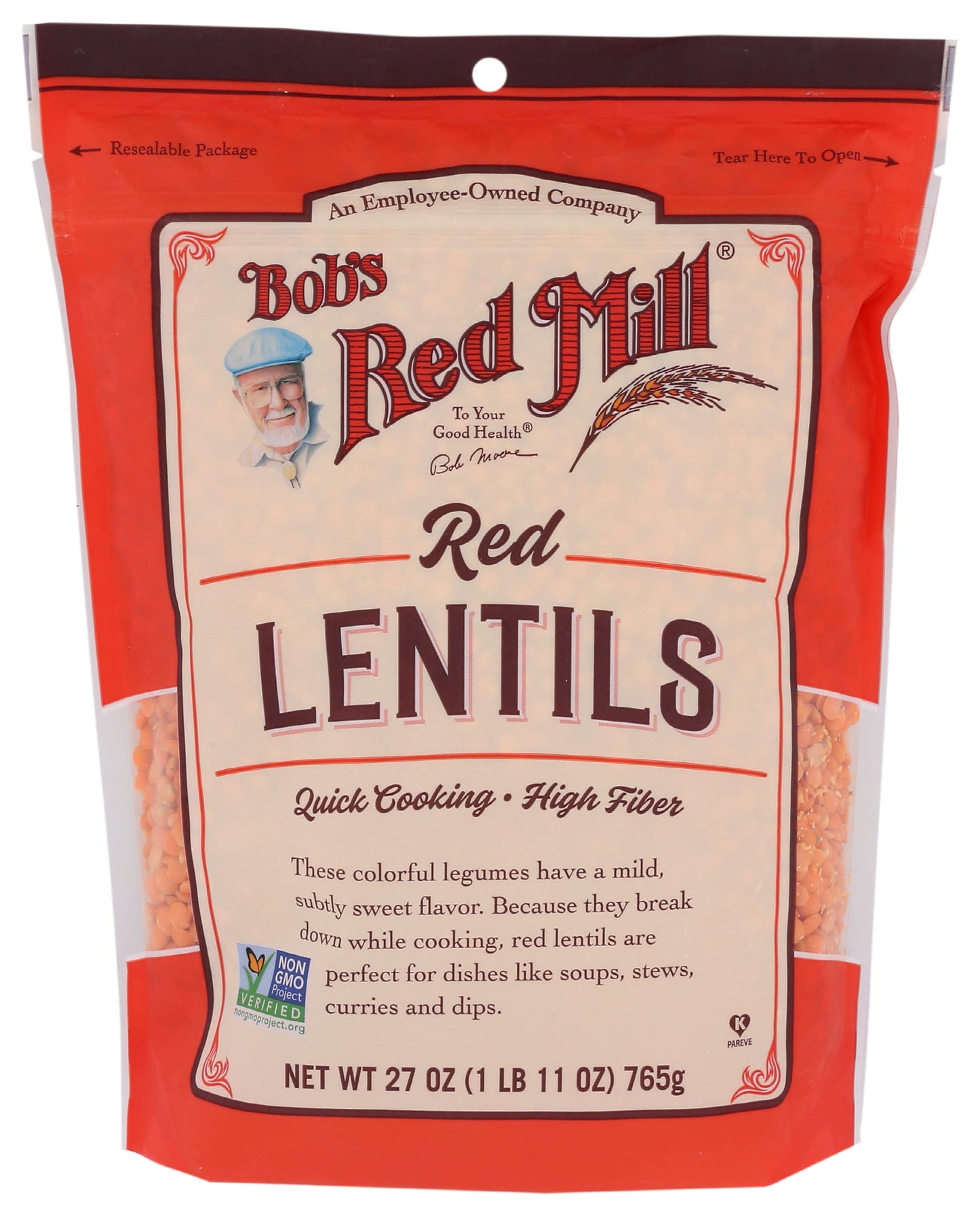 Bobs Red Mill Lentil Beans 27 ounce