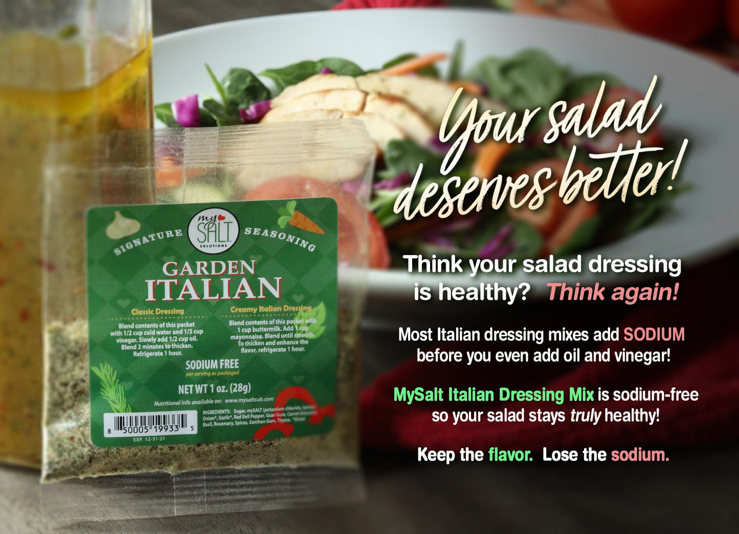 My Salt Garden Italian Restaurant Style Salad Dressing Mix, Sodium Free, 5 Pack, 1 Ounce Each