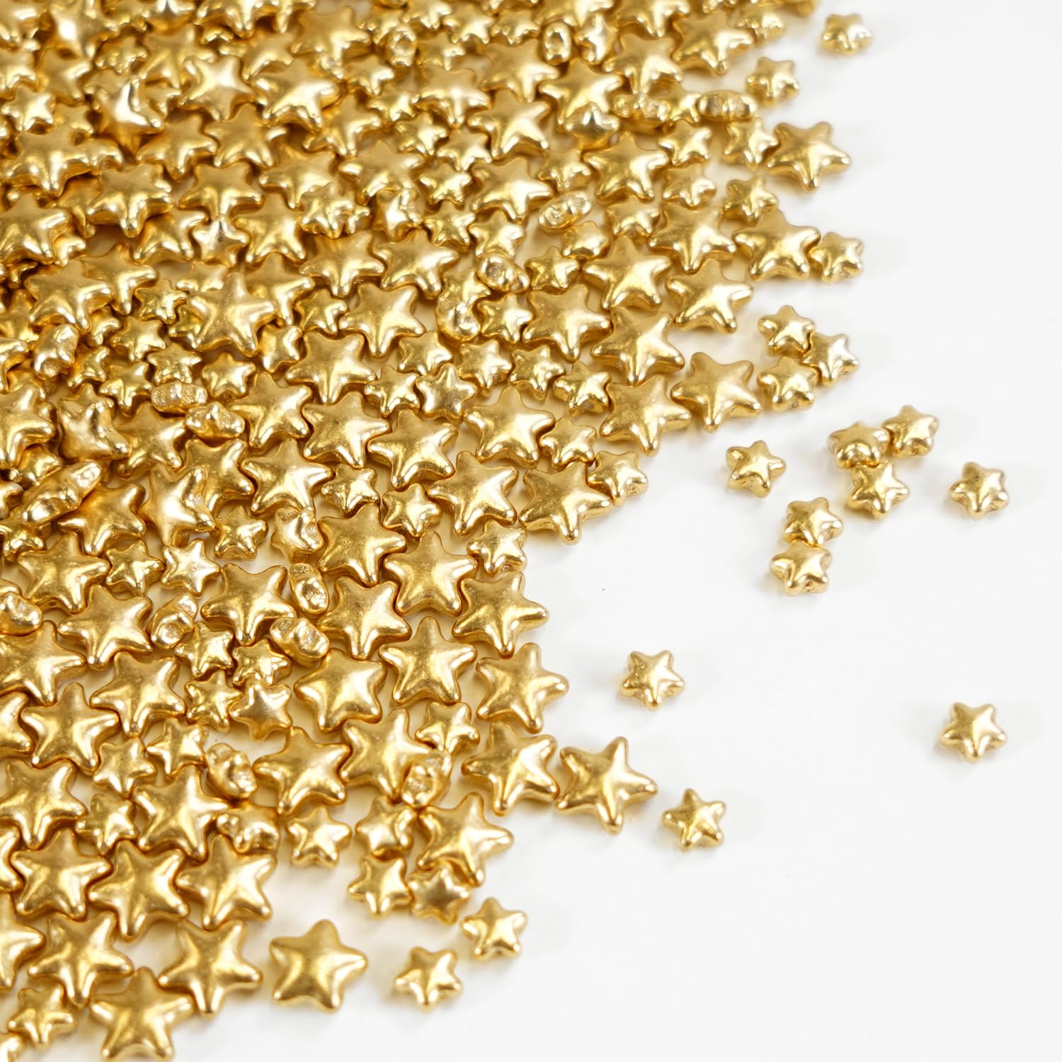 Joyvitas Christmas Gold Star Sprinkles, Edible Sugar Candy for Cake Decorating, 150g/5.29oz