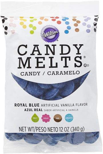 Wilton Candy Melts Flavored 12 Oz, Royal Blue, Vanilla