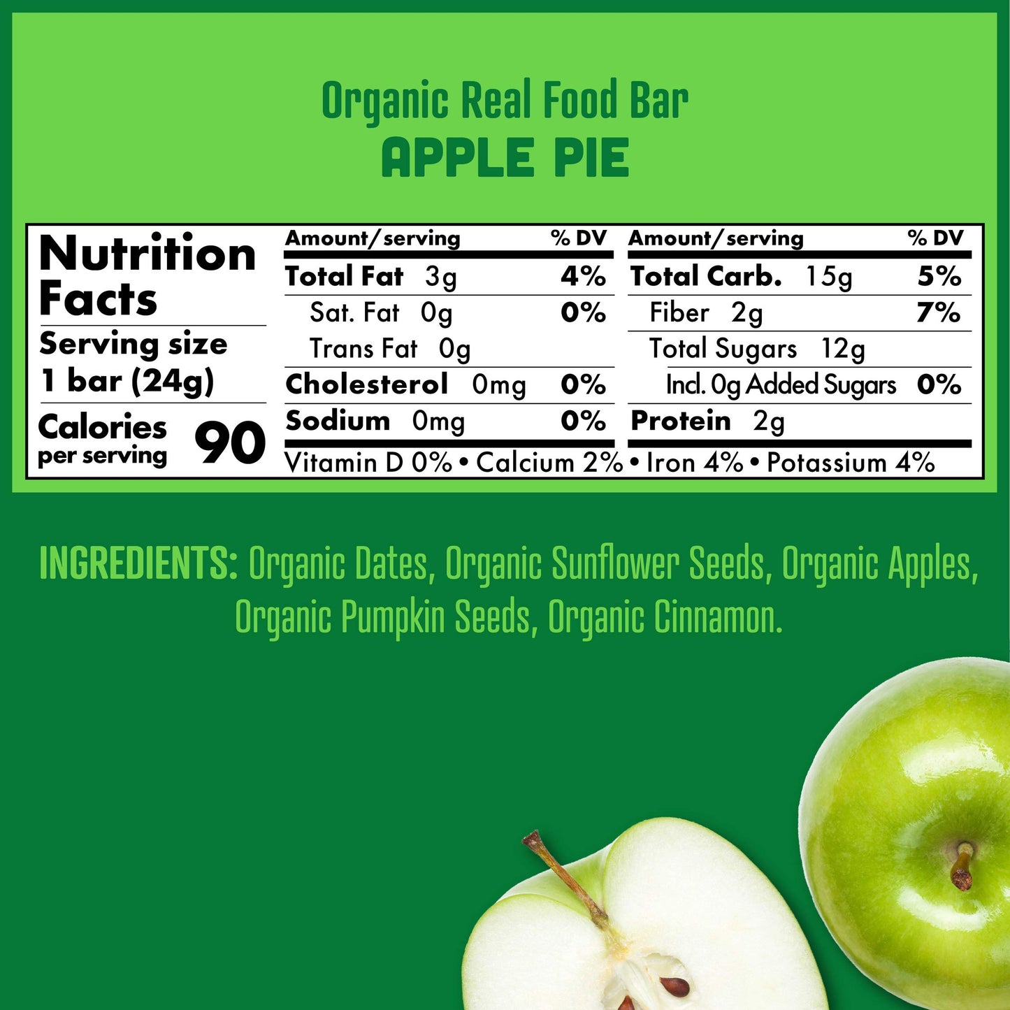 Skout Organic Apple Pie Real Food Bars For Kids (6 Pack)  Organic Snacks For Kids  School Snacks & Lunch Snacks  No Refined Suga